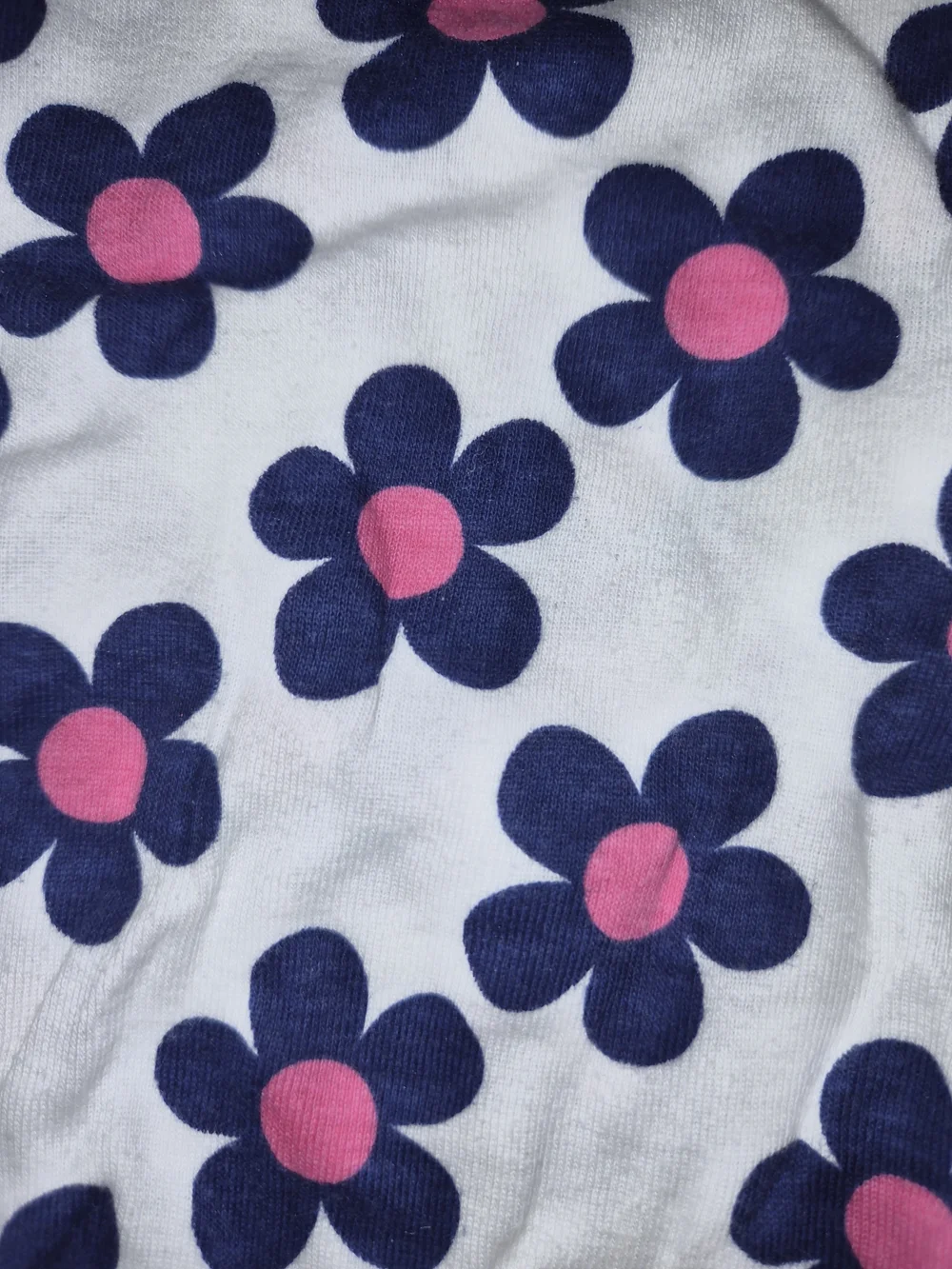 Gerber Baby Floral Sleep Gown - White with Navy & Pink Flowers 0-6 Months